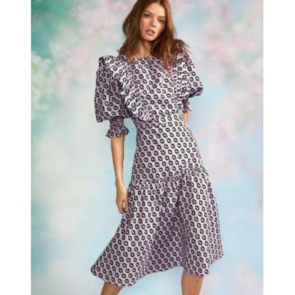 Cynthia Rowley Campbell Ruffled Cotton Midi Dress - Picture 5 of 8